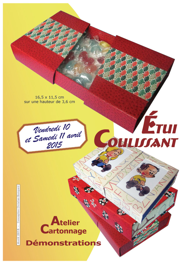 Démonstration de cartonnage par Christian Bompard à L'Éclat de Verre de Paris Voltaire le 10 et 11 Avril !