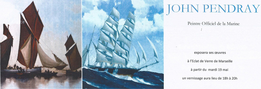 Exposition des peintures de John Pendray à l'Eclat de Verre encadreur de Marseille le 19 mai 2015