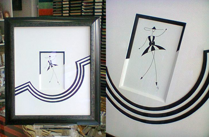 cadre demi spirale fenetre rectangulaire par l'eclat de verre encadreur àrouen