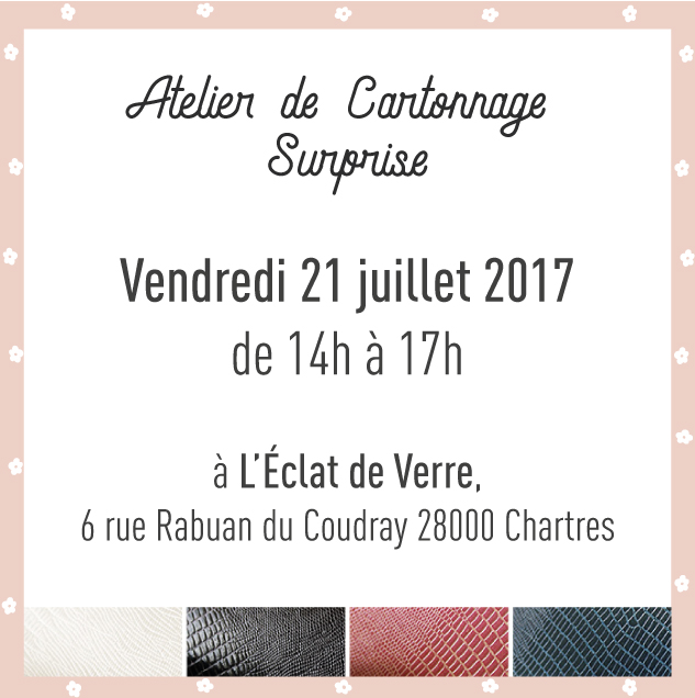 atelier de cartonnage surprise à l'éclat de verre chartres