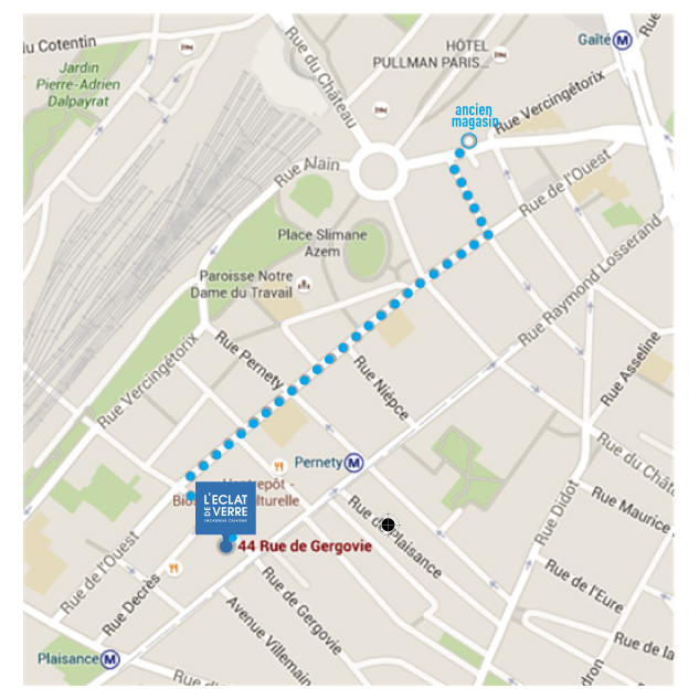 plan nouveau magasin eclat de verre paris 14