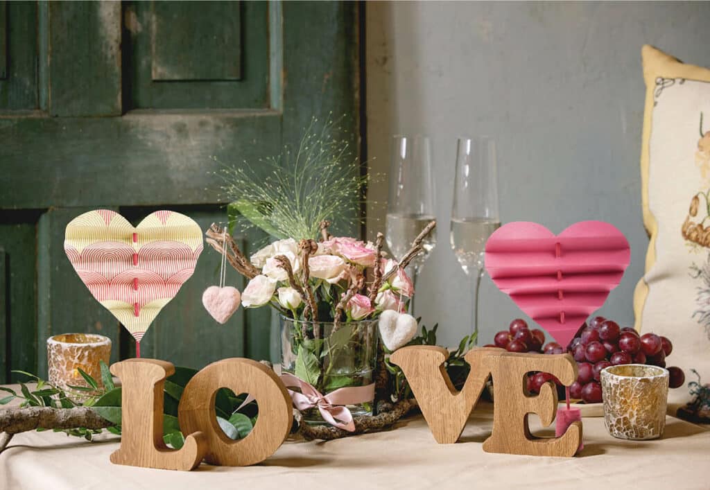 Décoration de table Saint-Valentin DIY